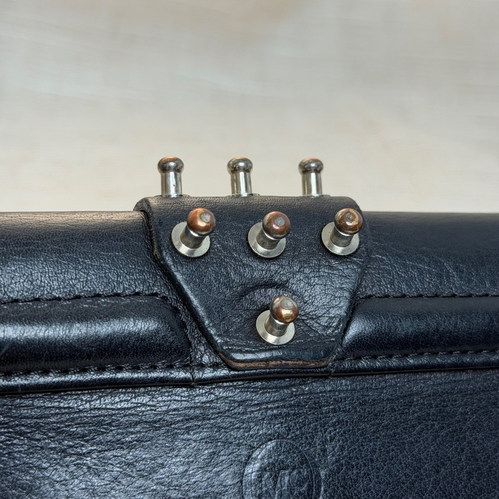 Alexander McQueen Studded Leather Continental Wallet Black Made in Italy - Picture 10 of 12